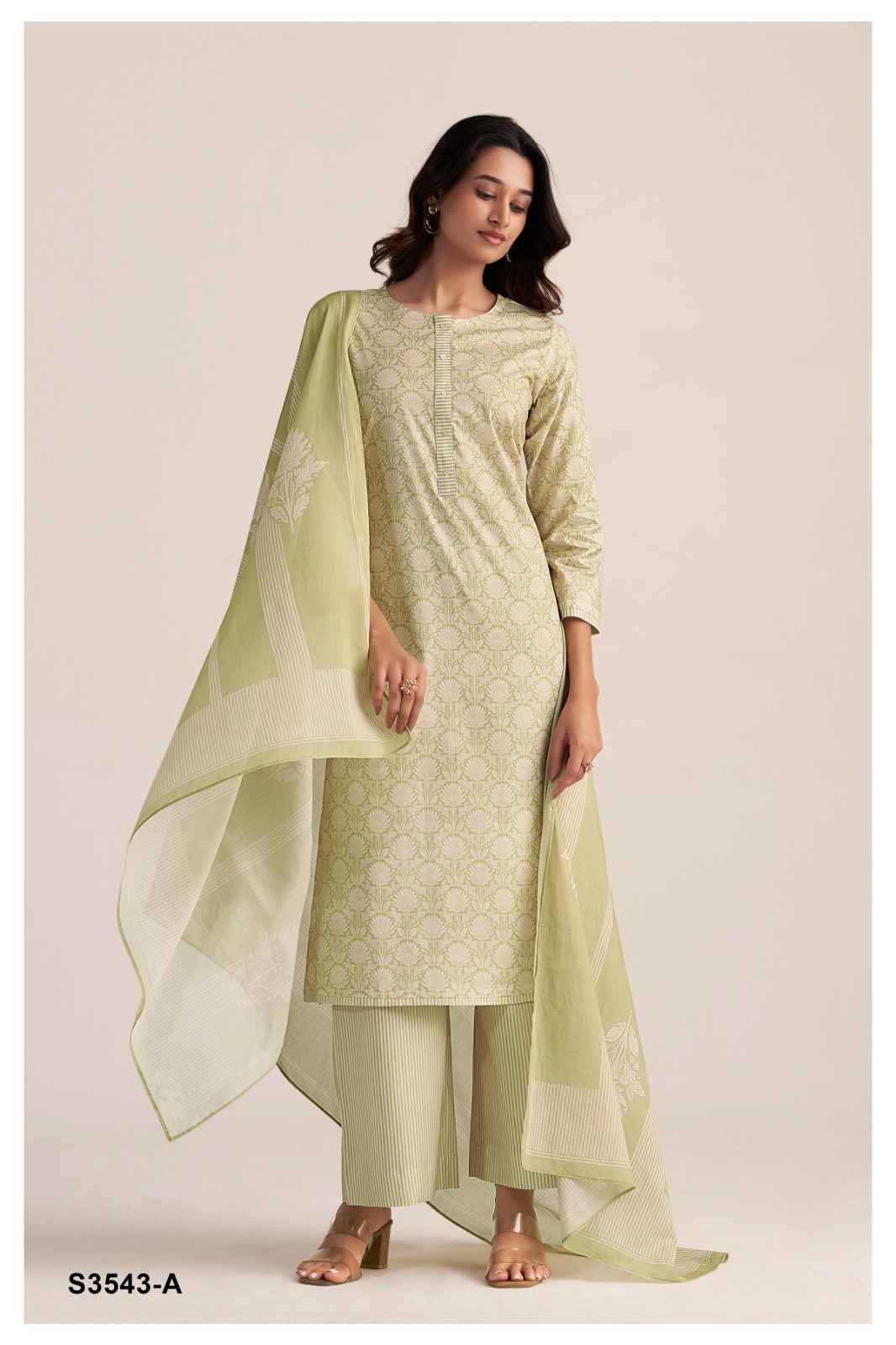 Alyssa-3543 By Ganga Fashion 3543-A To 3543-D Series Beautiful Festive Suits Colorful Stylish Fancy Casual Wear & Ethnic Wear Pure Cotton Dresses At Wholesale Price