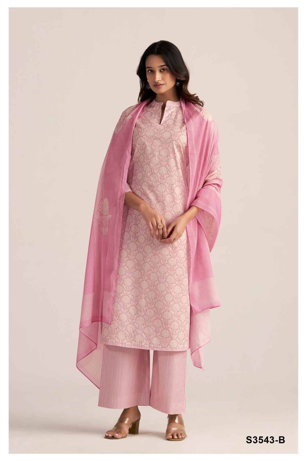 Alyssa-3543 By Ganga Fashion 3543-A To 3543-D Series Beautiful Festive Suits Colorful Stylish Fancy Casual Wear & Ethnic Wear Pure Cotton Dresses At Wholesale Price