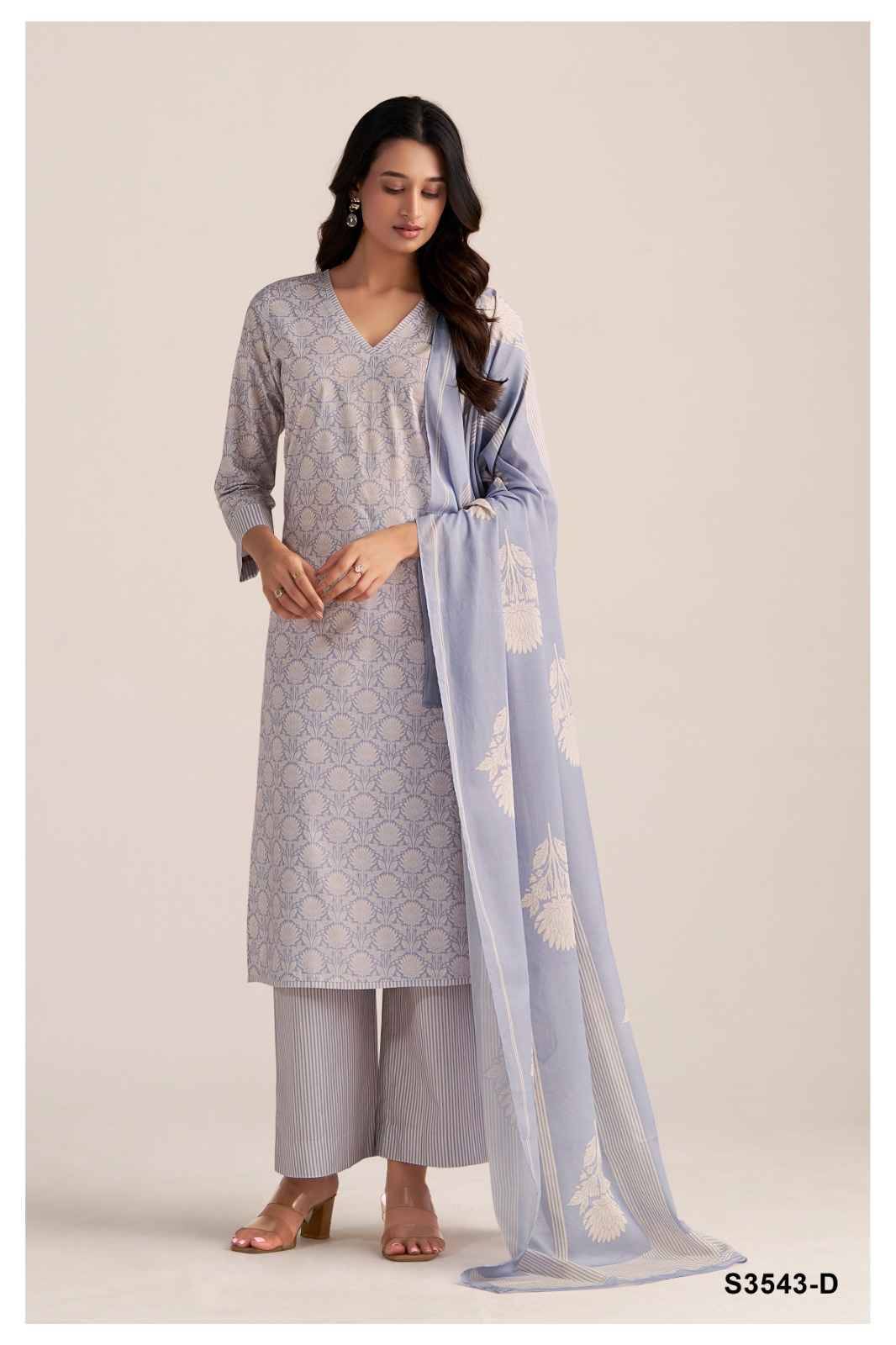 Alyssa-3543 By Ganga Fashion 3543-A To 3543-D Series Beautiful Festive Suits Colorful Stylish Fancy Casual Wear & Ethnic Wear Pure Cotton Dresses At Wholesale Price