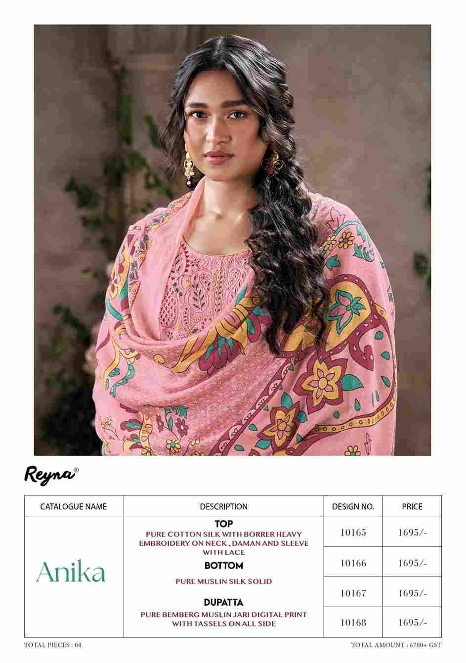 Anika By Reyna 10165 To 10168 Series Designer Stylish Fancy Colorful Beautiful Party Wear & Ethnic Wear Collection Pure Cotton Silk Tops At Wholesale Price