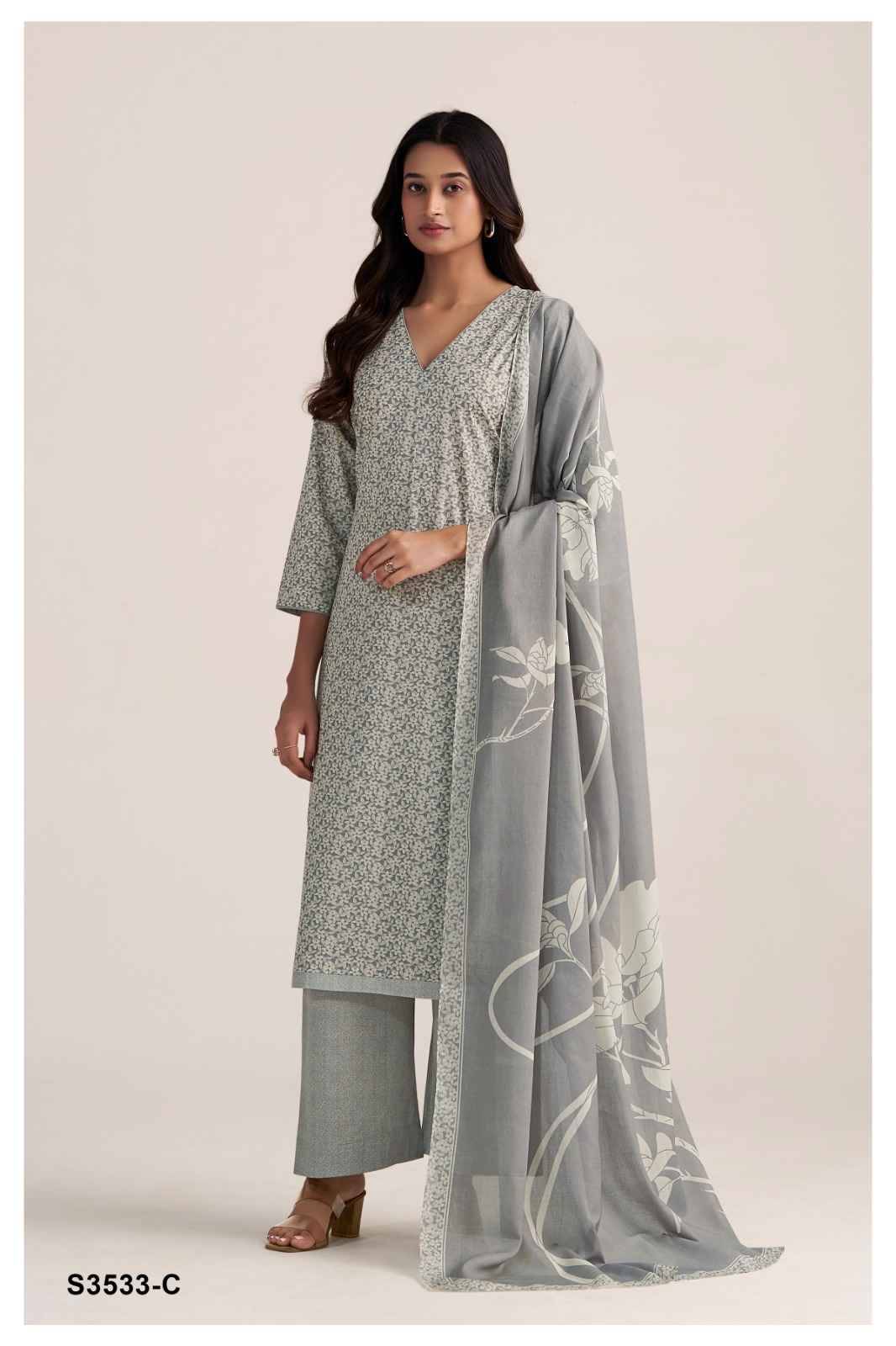 Malani-3533 By Ganga Fashion 3533-A To 3533-D Series Beautiful Festive Suits Colorful Stylish Fancy Casual Wear & Ethnic Wear Pure Cotton Dresses At Wholesale Price