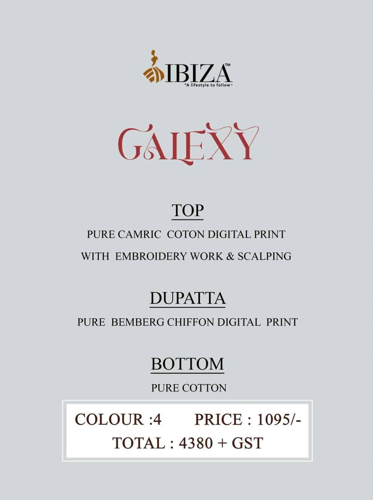 Galexy By Ibiza 15796 To 15799 Series Designer Festive Suits Beautiful Fancy Stylish Colorful Party Wear & Occasional Wear Pure Cambric Cotton Dresses At Wholesale Price