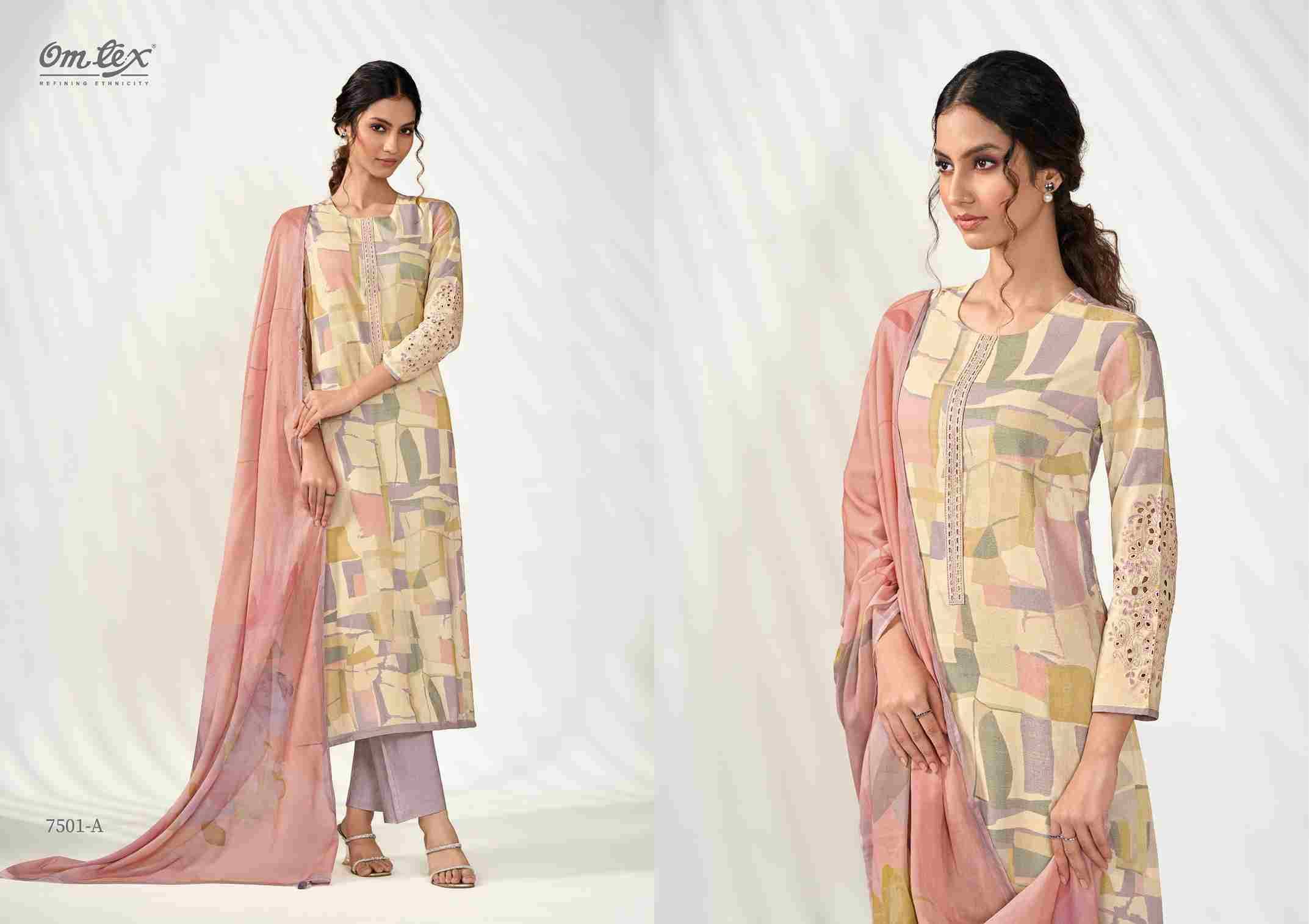 Vastra By Om Tex 7501-A To 7501-D Series Beautiful Suits Stylish Fancy Colorful Party Wear & Ethnic Wear Lawn Cotton Print Dresses At Wholesale Price