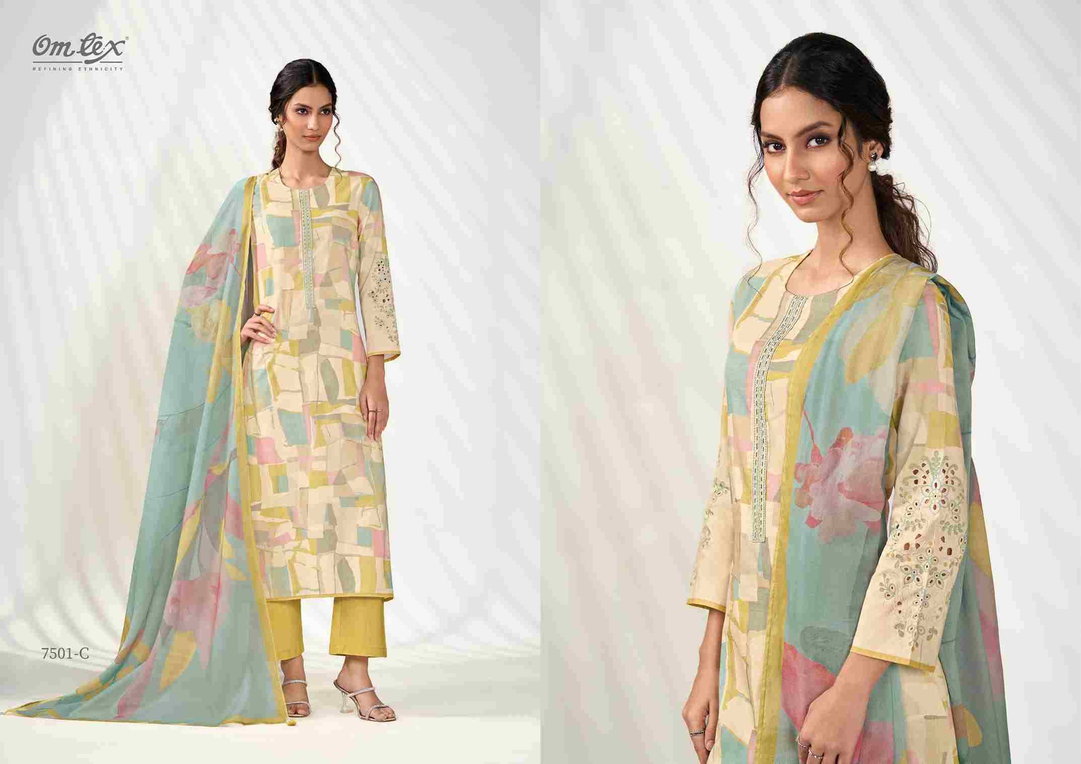 Vastra By Om Tex 7501-A To 7501-D Series Beautiful Suits Stylish Fancy Colorful Party Wear & Ethnic Wear Lawn Cotton Print Dresses At Wholesale Price
