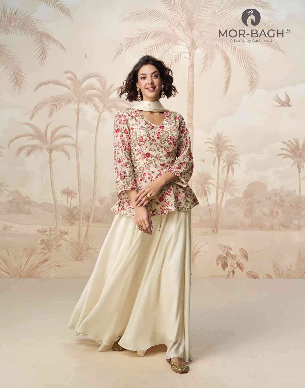 Jivika By Mor-Bagh 10246 To 10247 Series Beautiful Festive Suits Colorful Stylish Fancy Casual Wear & Ethnic Wear Chinnon Silk With Work Dresses At Wholesale Price