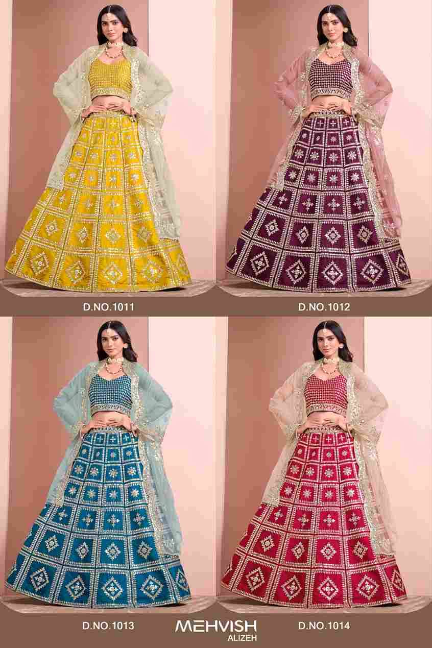 Alizeh By Mehvish 1011 To 1014 Series Designer Beautiful Collection Occasional Wear & Party Wear Art Silk Lehengas At Wholesale Price