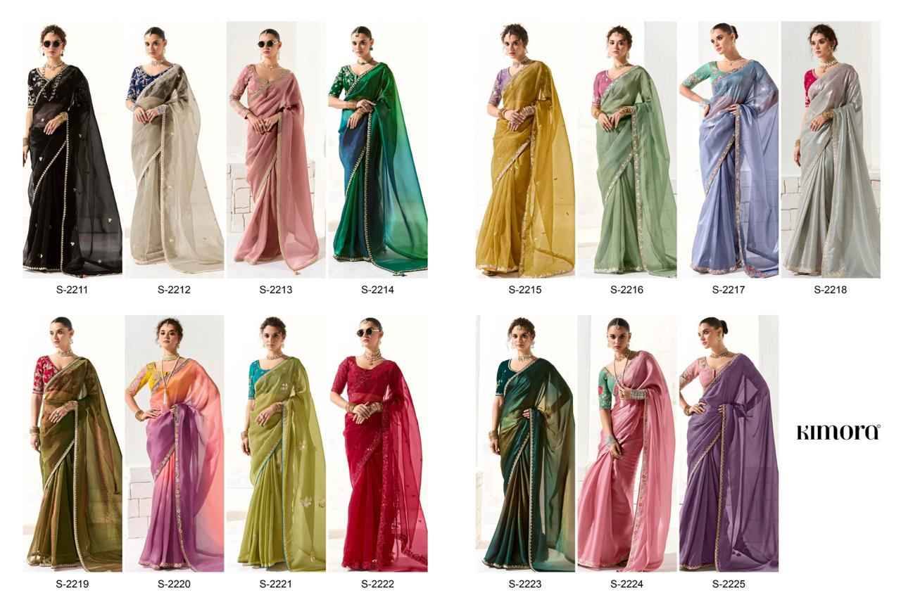Runway By Kimora Fashion 2211 To 2225 Series Indian Traditional Wear Collection Beautiful Stylish Fancy Colorful Party Wear & Occasional Wear Organza Sarees At Wholesale Price