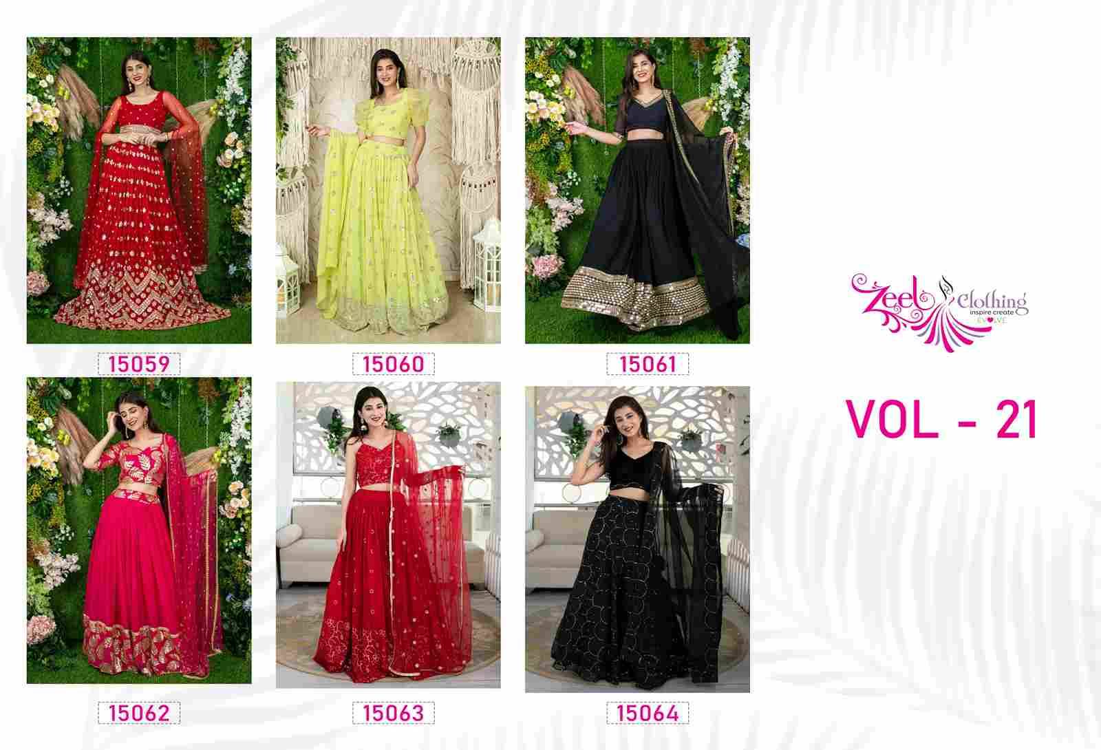 Vol-21 By Zeel Clothing 15059 To 15064 Series Festive Wear Collection Beautiful Stylish Colorful Fancy Party Wear & Occasional Wear Georgette/Net Lehengas At Wholesale Price