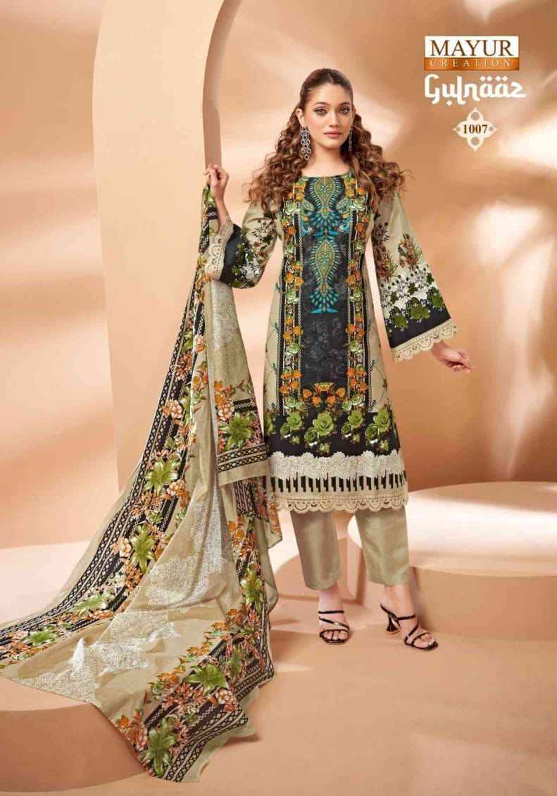 Gulnaaz Vol-1 By Mayur Creation 1001 To 1008 Series Beautiful Stylish Festive Suits Fancy Colorful Casual Wear & Ethnic Wear & Ready To Wear Cambric Print Dresses At Wholesale Price