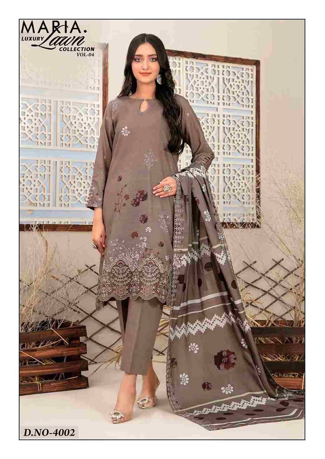 Maria.B. Luxury Lawn Collection Vol-4 By Miss World Choice 4001 To 4006 Series Beautiful Festive Suits Colorful Stylish Fancy Casual Wear & Ethnic Wear Pure Lawn Cotton Dresses At Wholesale Price