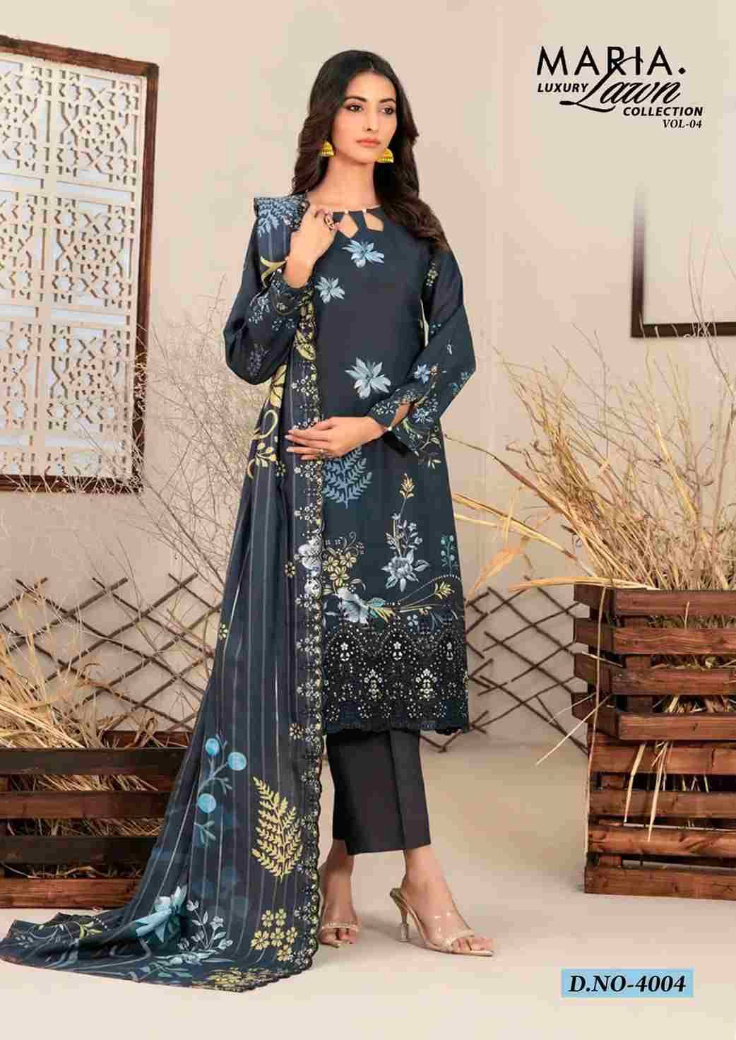 Maria.B. Luxury Lawn Collection Vol-4 By Miss World Choice 4001 To 4006 Series Beautiful Festive Suits Colorful Stylish Fancy Casual Wear & Ethnic Wear Pure Lawn Cotton Dresses At Wholesale Price