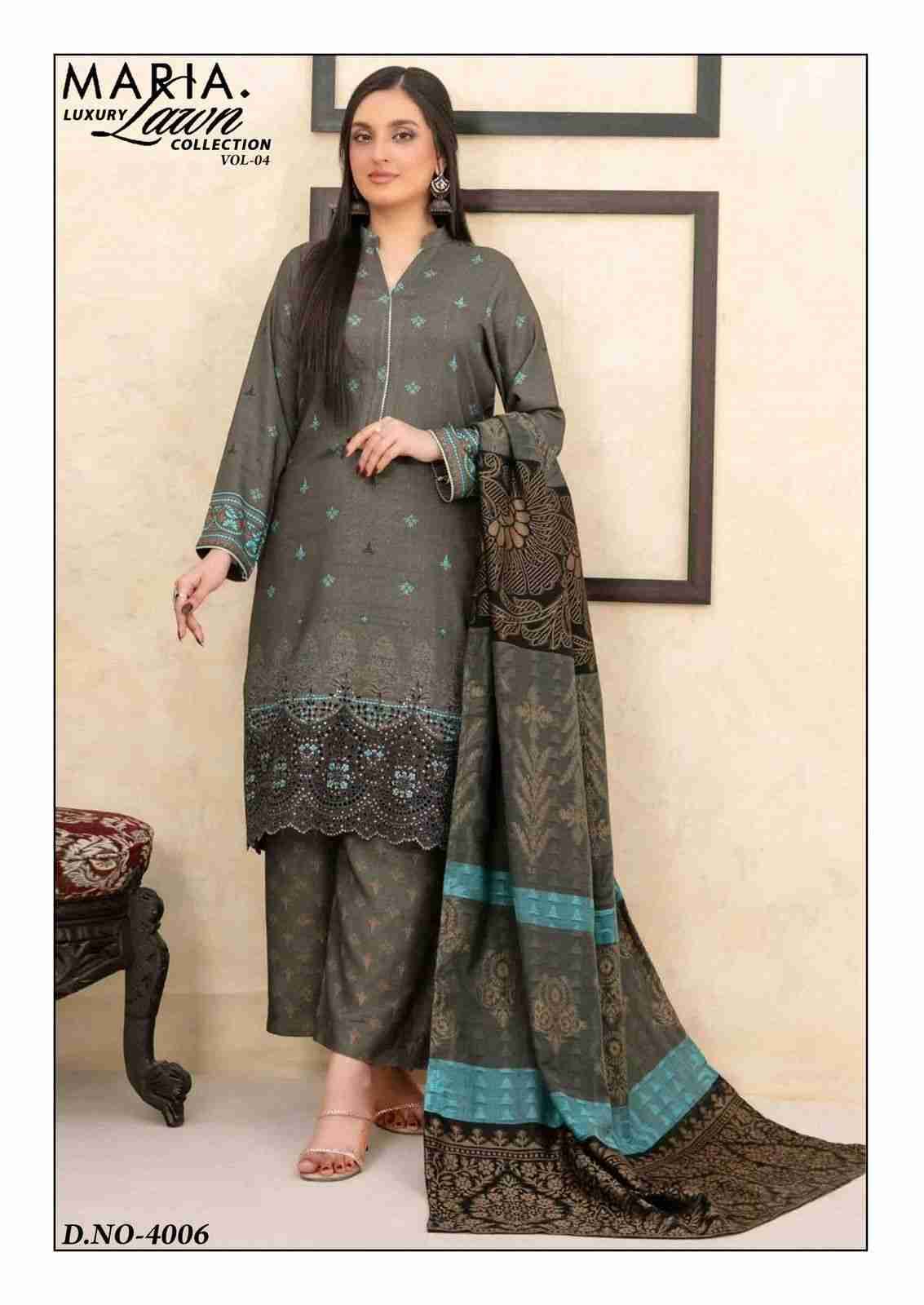 Maria.B. Luxury Lawn Collection Vol-4 By Miss World Choice 4001 To 4006 Series Beautiful Festive Suits Colorful Stylish Fancy Casual Wear & Ethnic Wear Pure Lawn Cotton Dresses At Wholesale Price