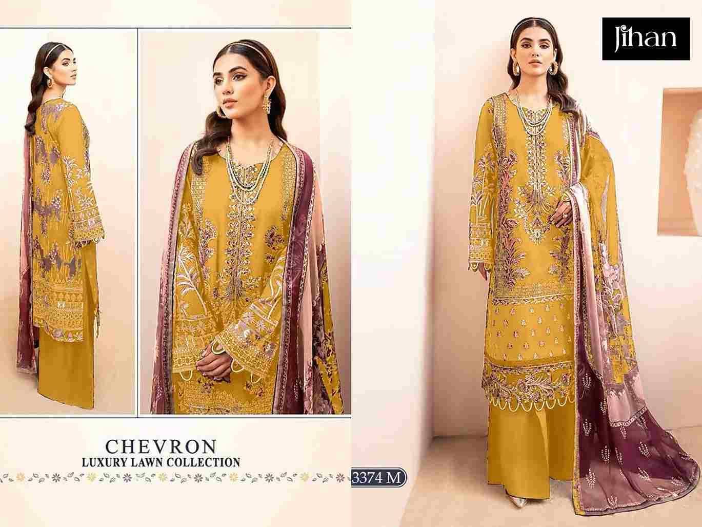 Jihan 3374 Colours Vol-4 By Jihan 3374-K To 3374-N Series Designer Pakistani Suits Beautiful Fancy Stylish Colorful Party Wear & Occasional Wear Lawn Cotton Dresses At Wholesale Price
