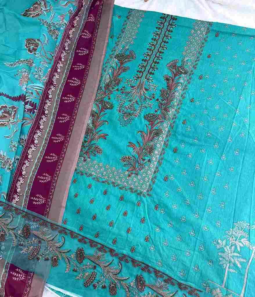 Jihan 3374 Colours Vol-4 By Jihan 3374-K To 3374-N Series Designer Pakistani Suits Beautiful Fancy Stylish Colorful Party Wear & Occasional Wear Lawn Cotton Dresses At Wholesale Price