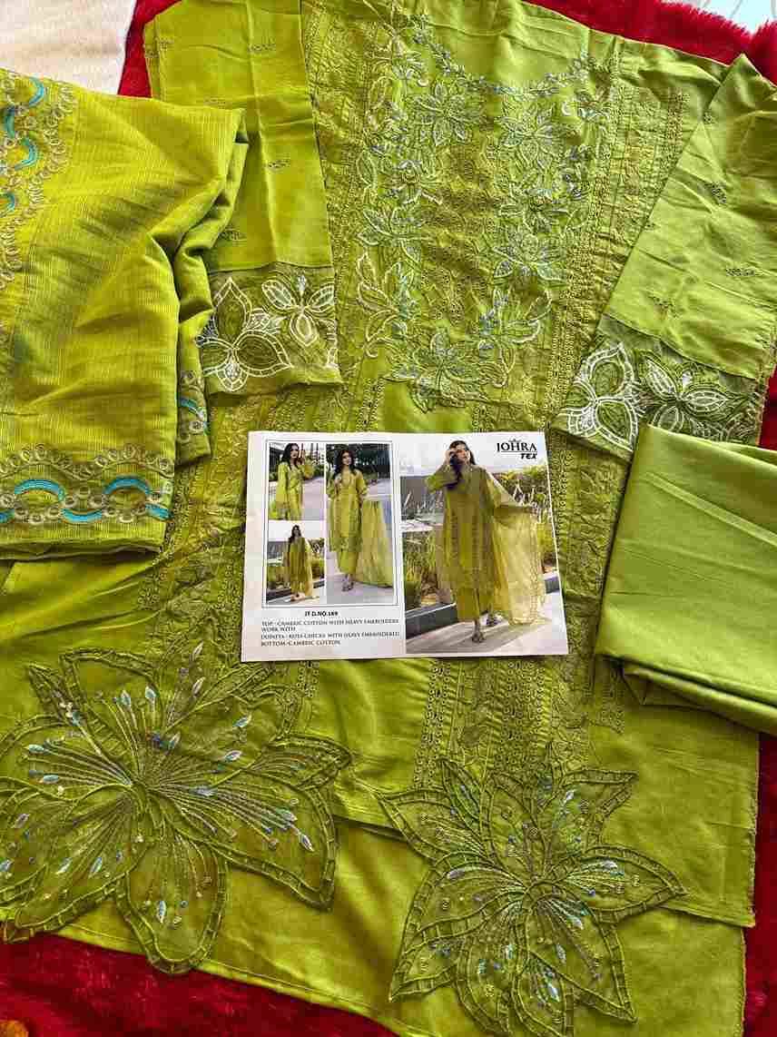 Johra Hit Design 169 By Johra Tex Beautiful Pakistani Suits Colorful Stylish Fancy Casual Wear & Ethnic Wear Cambric Cotton Embroidered Dresses At Wholesale Price