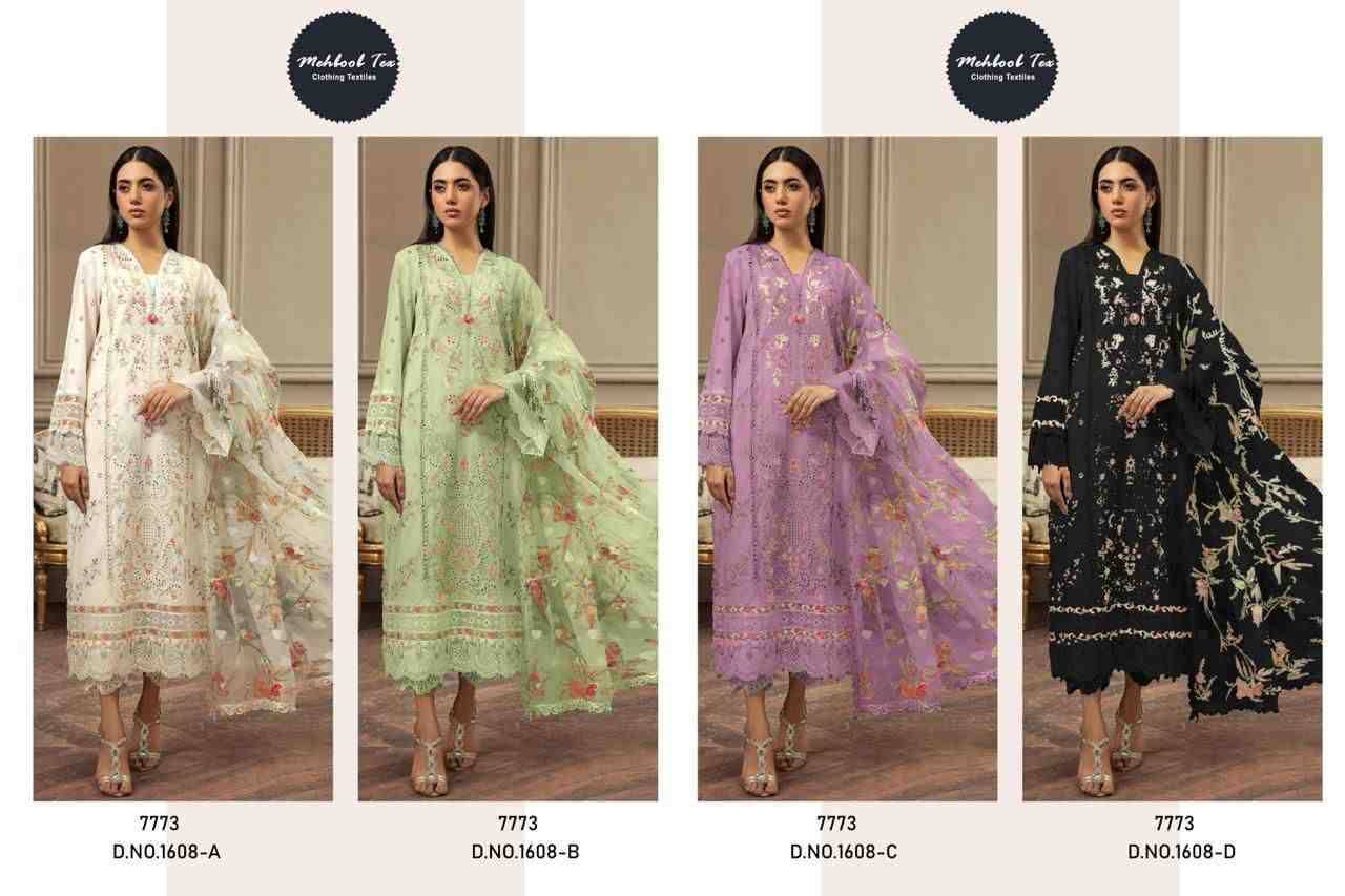 Mehboob Tex Hit Design 1608 Colours By Mehboob Tex 1608-A To 1608-D Series Beautiful Pakistani Suits Stylish Fancy Colorful Party Wear & Occasional Wear Pure Viscose Lawn Dresses At Wholesale Price