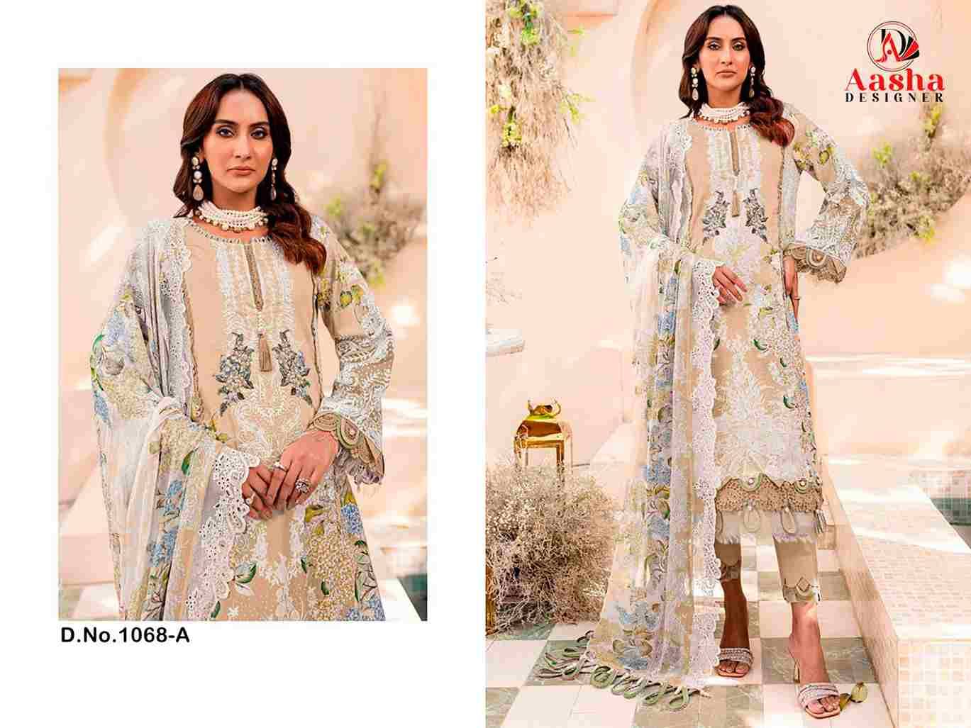 Needle Wonder Vol-7 By Aasha Designer 1068-A To 1068-D Series Wholesale Designer Pakistani Suits Collection Beautiful Stylish Fancy Colorful Party Wear & Occasional Wear Heavy Cotton Dresses At Wholesale Price