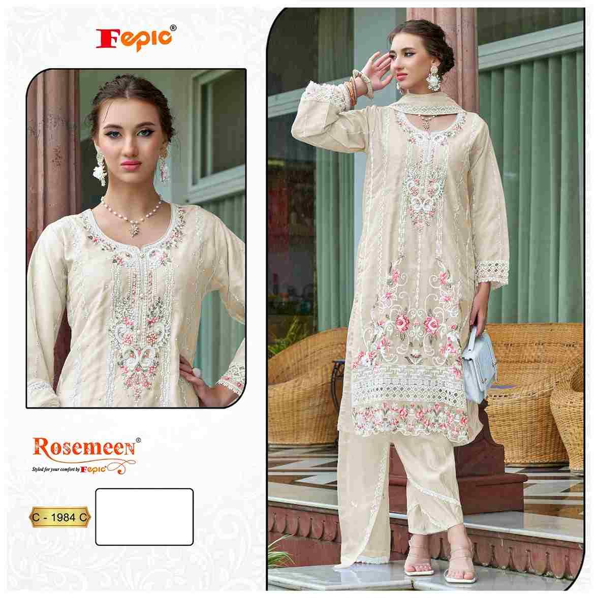 Fepic 1984 Colours By Fepic 1984-A To 1984-C Series Beautiful Pakistani Suits Colorful Stylish Fancy Casual Wear & Ethnic Wear Organza Embroidered Dresses At Wholesale Price
