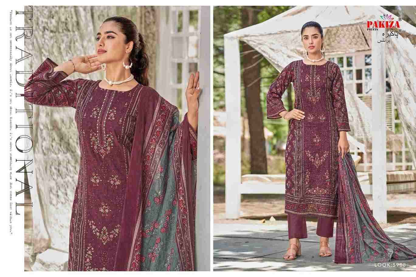 Firdaus Vol-59 By Pakiza Prints 5901 To 5910 Series Beautiful Festive Suits Stylish Fancy Colorful Party Wear & Occasional Wear Lawn Cotton Dresses At Wholesale Price