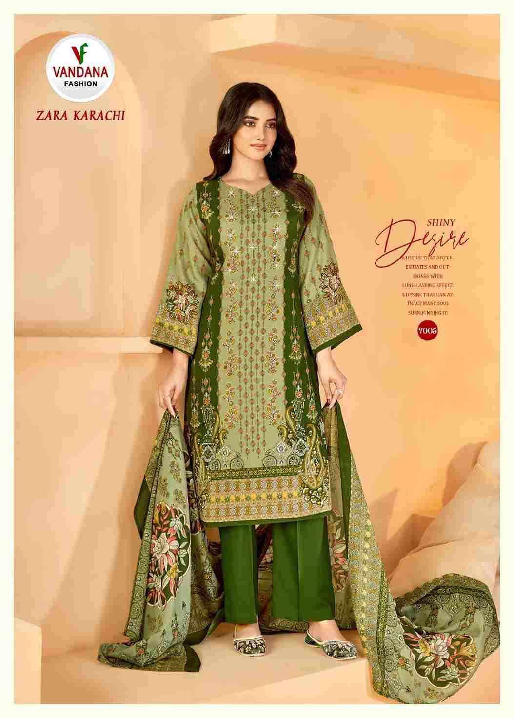 Zara Karachi Vol-7 By Vandana 7001 To 7008 Series Beautiful Festive Suits Colorful Stylish Fancy Casual Wear & Ethnic Wear Pure Cotton Digital Print Dresses At Wholesale Price