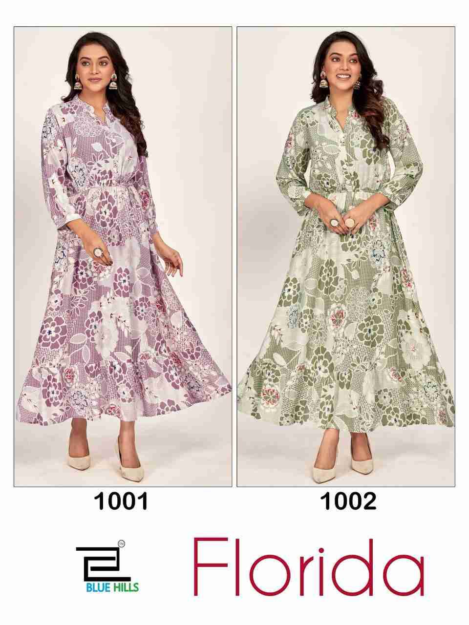 Florida By Blue Hills 1001 To 1002 Series Designer Stylish Fancy Colorful Beautiful Party Wear & Ethnic Wear Collection Heavy Rayon Gowns At Wholesale Price
