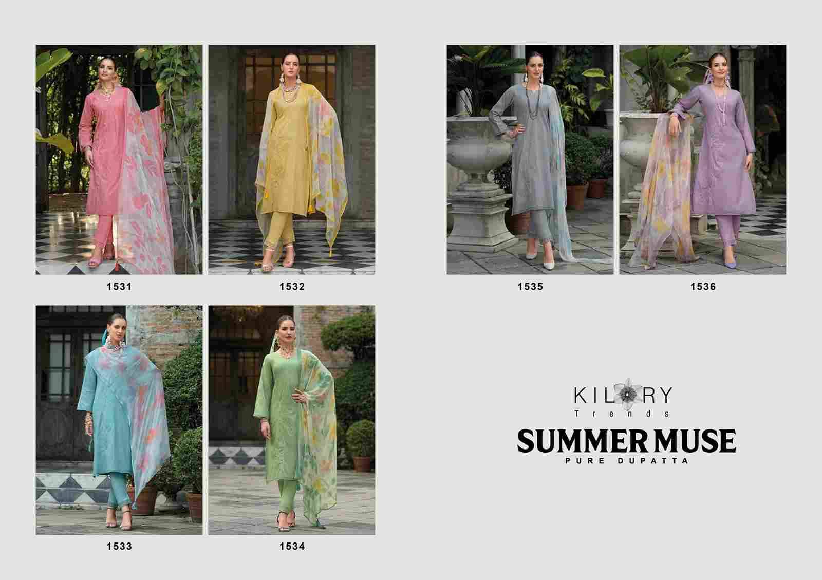 Summer Muse By Kilory 1531 To 1536 Series Beautiful Festive Suits Colorful Stylish Fancy Casual Wear & Ethnic Wear Pure Lawn Cotton Dresses At Wholesale Price