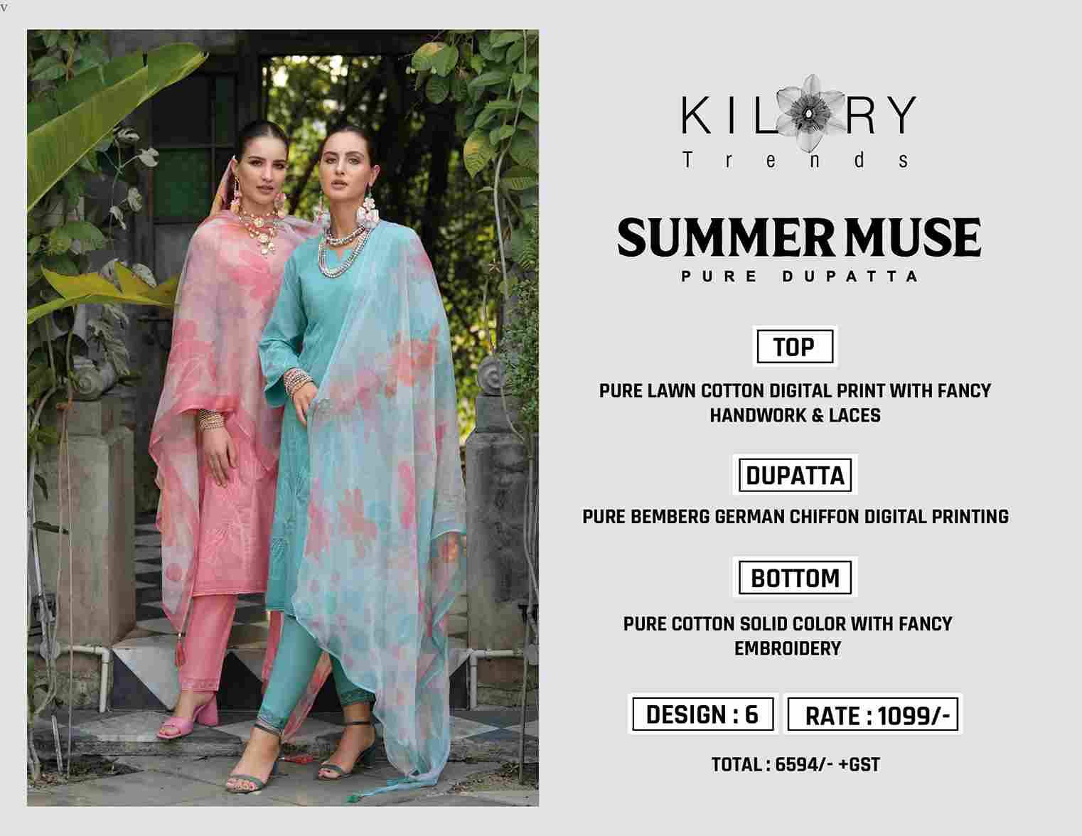 Summer Muse By Kilory 1531 To 1536 Series Beautiful Festive Suits Colorful Stylish Fancy Casual Wear & Ethnic Wear Pure Lawn Cotton Dresses At Wholesale Price