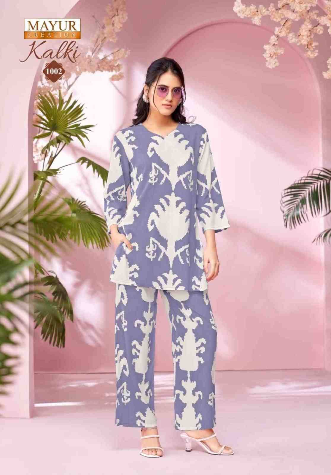 Kalki Vol-1 By Mayur Creation 1001 To 1010 Series Designer Stylish Fancy Colorful Beautiful Party Wear & Ethnic Wear Collection Heavy Rayon Co-Ords At Wholesale Price