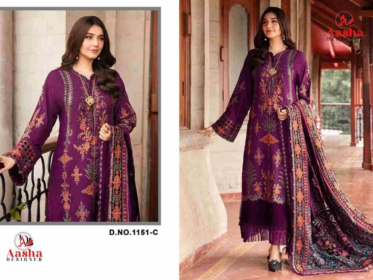 Aasha 1151 Colours By Aasha Designer 1151-A To 1151-E Series Pakistani Suits Beautiful Fancy Colorful Stylish Party Wear & Occasional Wear Heavy Rayon Embroidery Dresses At Wholesale Price