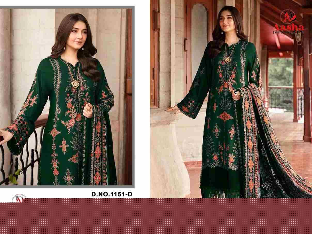 Aasha 1151 Colours By Aasha Designer 1151-A To 1151-E Series Pakistani Suits Beautiful Fancy Colorful Stylish Party Wear & Occasional Wear Heavy Rayon Embroidery Dresses At Wholesale Price