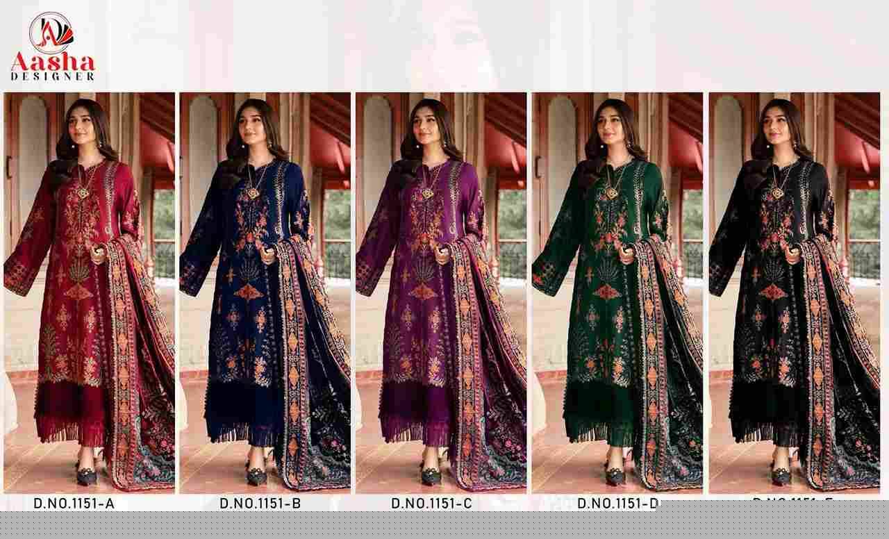Aasha 1151 Colours By Aasha Designer 1151-A To 1151-E Series Pakistani Suits Beautiful Fancy Colorful Stylish Party Wear & Occasional Wear Heavy Rayon Embroidery Dresses At Wholesale Price