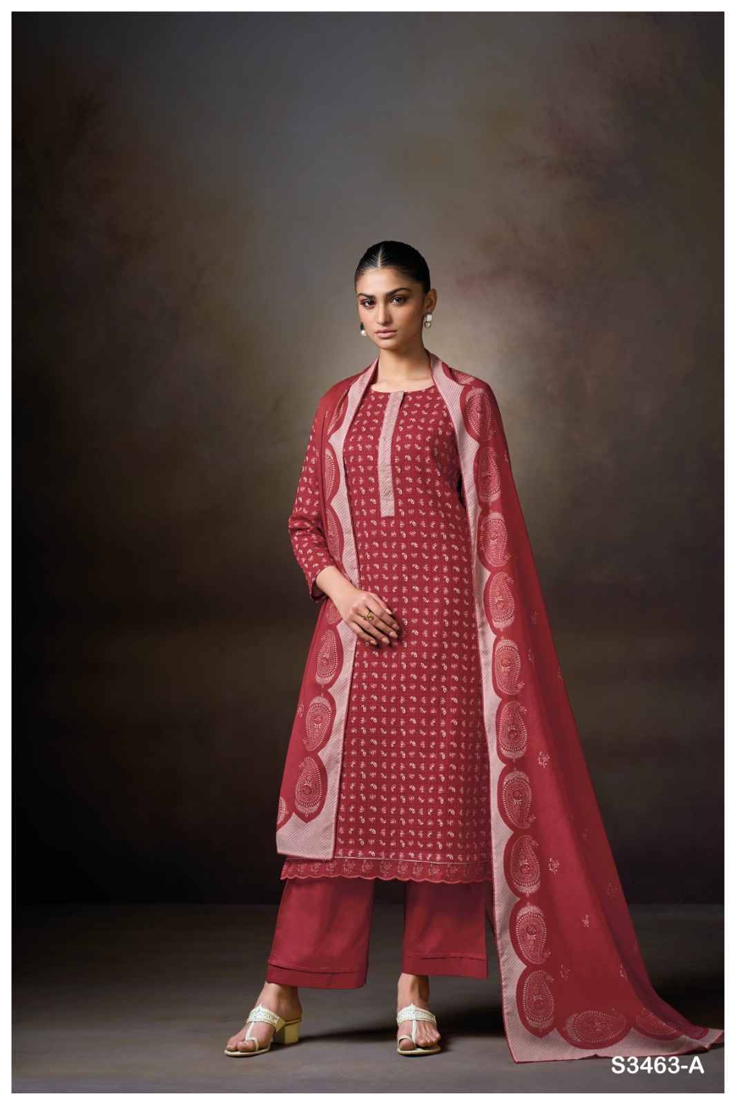 Natyah-3463 By Ganga Fashion 3463-A To 3463-C Series Beautiful Festive Suits Colorful Stylish Fancy Casual Wear & Ethnic Wear Premium Cotton Dresses At Wholesale Price