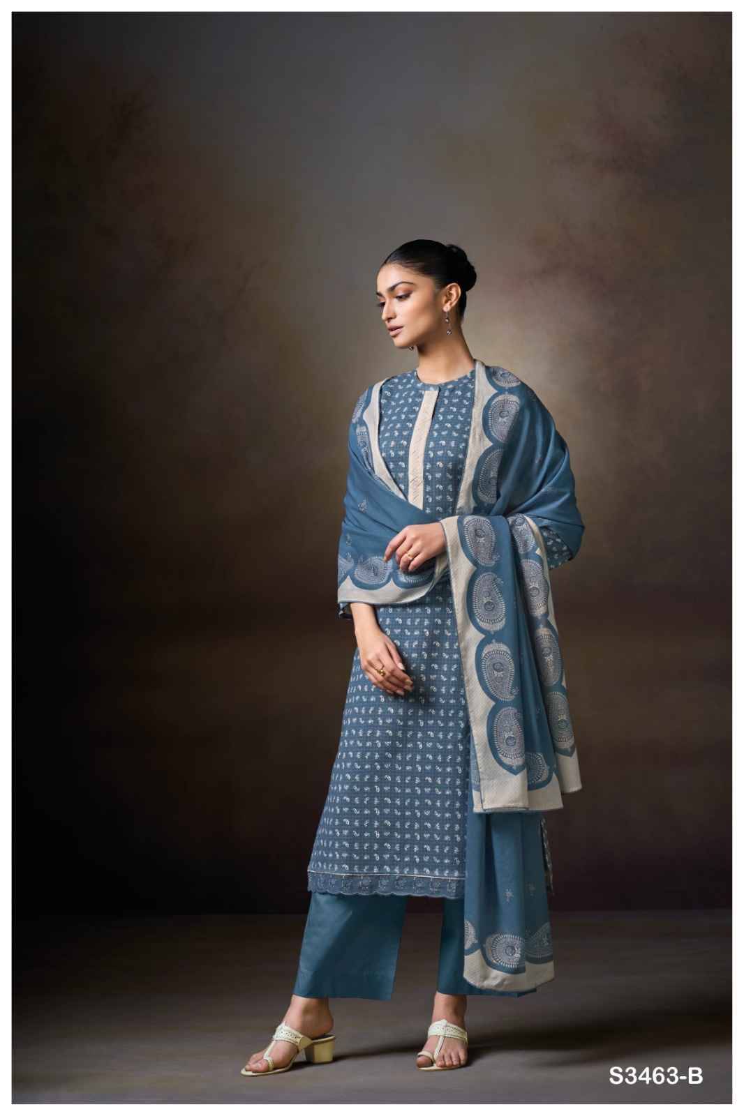 Natyah-3463 By Ganga Fashion 3463-A To 3463-C Series Beautiful Festive Suits Colorful Stylish Fancy Casual Wear & Ethnic Wear Premium Cotton Dresses At Wholesale Price
