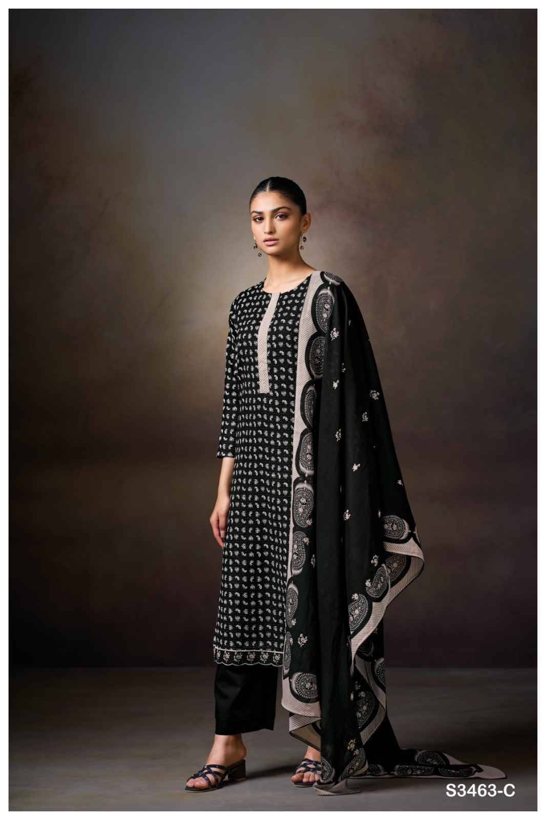 Natyah-3463 By Ganga Fashion 3463-A To 3463-C Series Beautiful Festive Suits Colorful Stylish Fancy Casual Wear & Ethnic Wear Premium Cotton Dresses At Wholesale Price