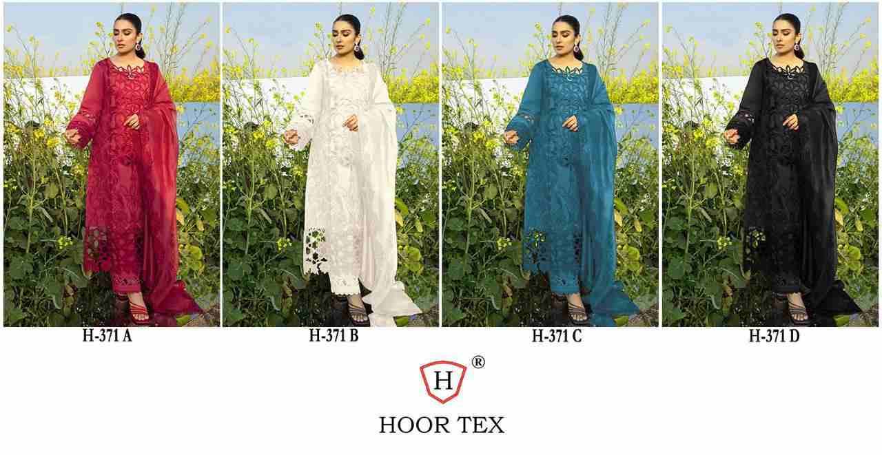 Hoor Tex Hit Design H-371 Colours By Hoor Tex H-371-A To H-371-D Series Designer Festive Pakistani Suits Collection Beautiful Stylish Fancy Colorful Party Wear & Occasional Wear Heavy Cotton With Embroidered Dresses At Wholesale Price