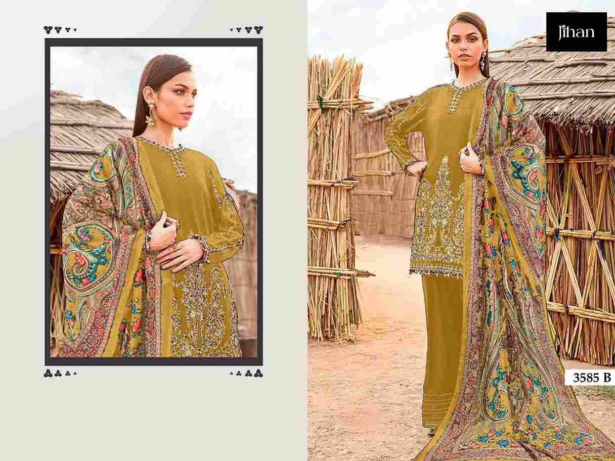Jihan 3585 Colours By Jihan Designer Pakistani Suits Beautiful Fancy Stylish Colorful Party Wear & Occasional Wear Rayon Cotton Dresses At Wholesale Price