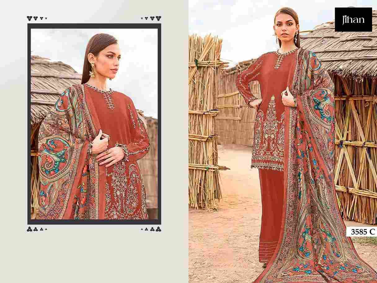 Jihan 3585 Colours By Jihan Designer Pakistani Suits Beautiful Fancy Stylish Colorful Party Wear & Occasional Wear Rayon Cotton Dresses At Wholesale Price