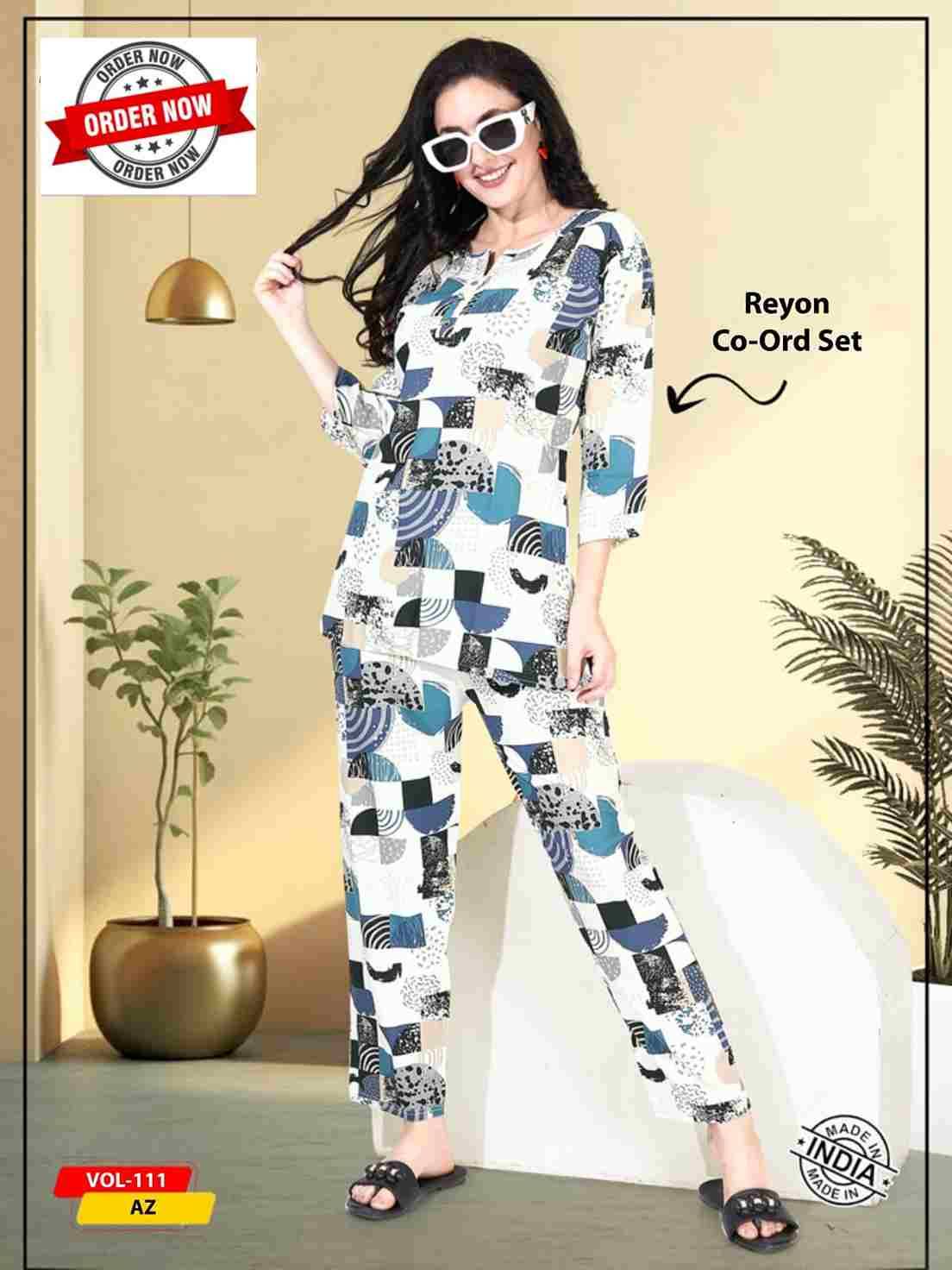 Vol-111 By Kaamiri 111-A To 111-F Series Beautiful Stylish Fancy Colorful Casual Wear & Ethnic Wear Heavy Rayon Night Suits At Wholesale Price