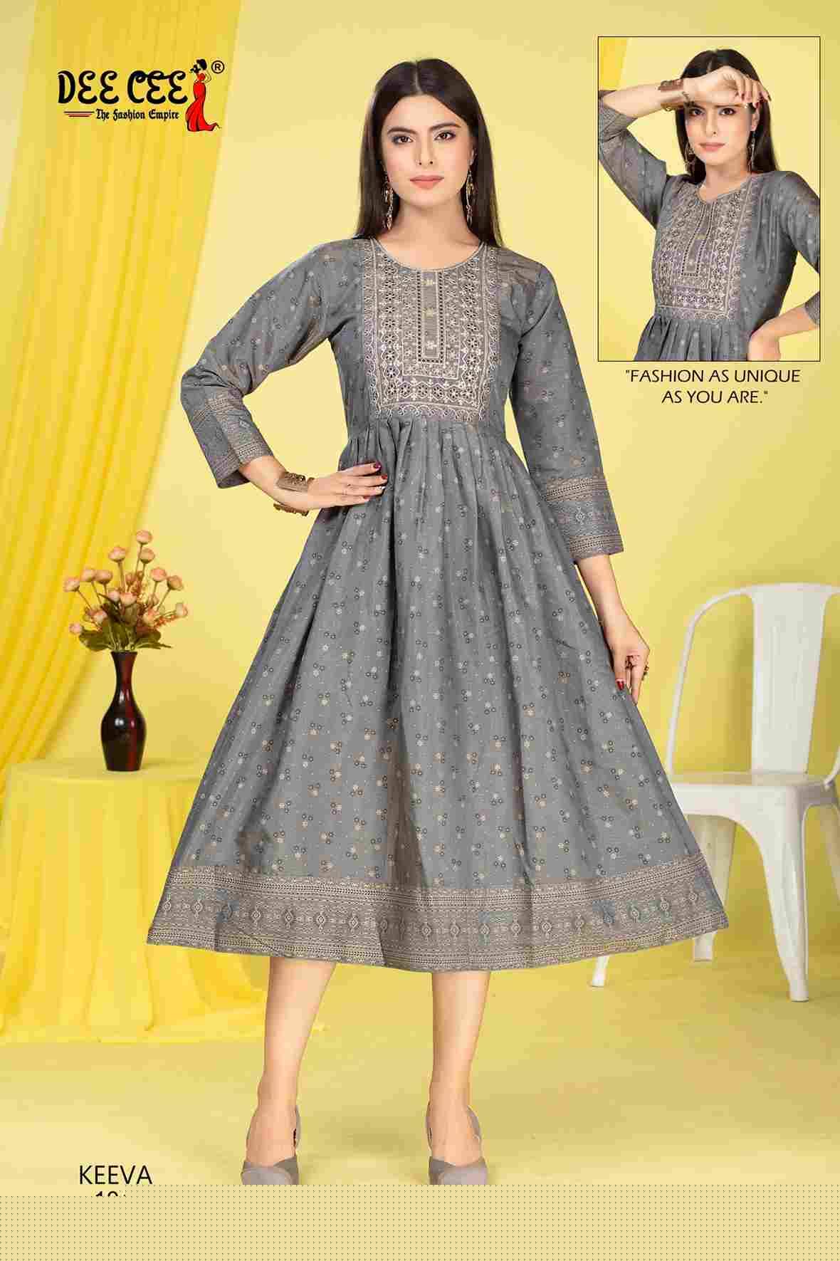 Keeva By Dee Cee 101 To 106 Series Designer Stylish Fancy Colorful Beautiful Party Wear & Ethnic Wear Collection Roman Shimmer Kurtis At Wholesale Price
