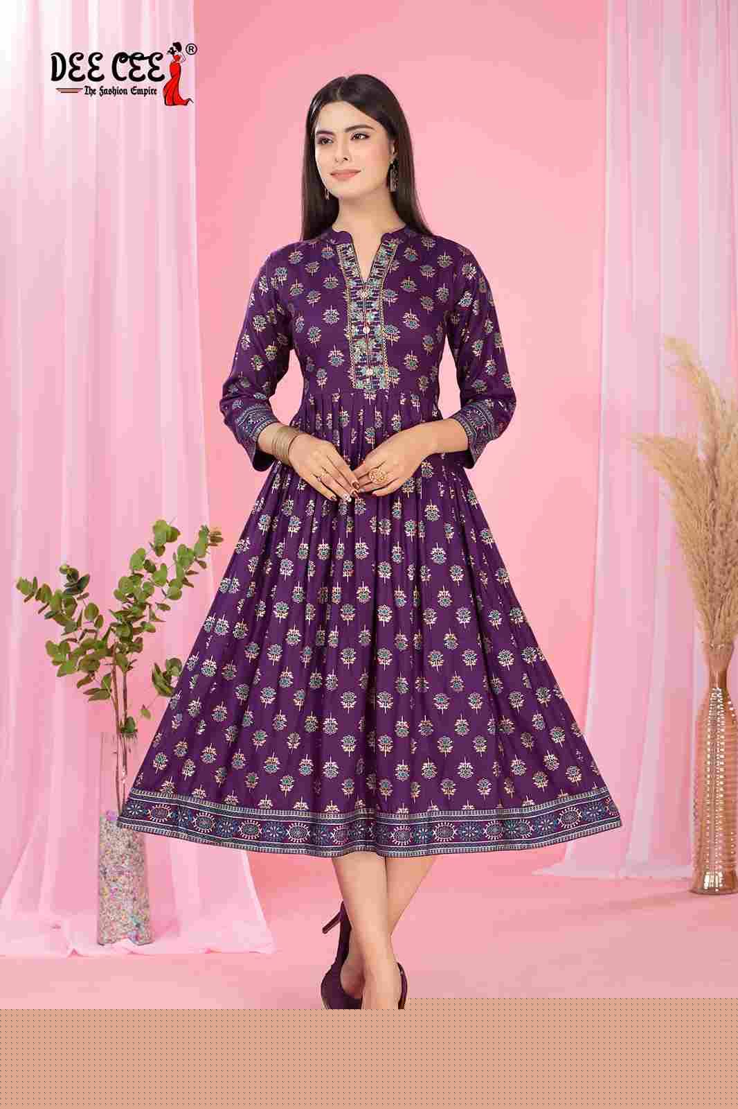 Amala By Dee Cee 101 To 106 Series Designer Stylish Fancy Colorful Beautiful Party Wear & Ethnic Wear Collection Rayon Print Kurtis At Wholesale Price