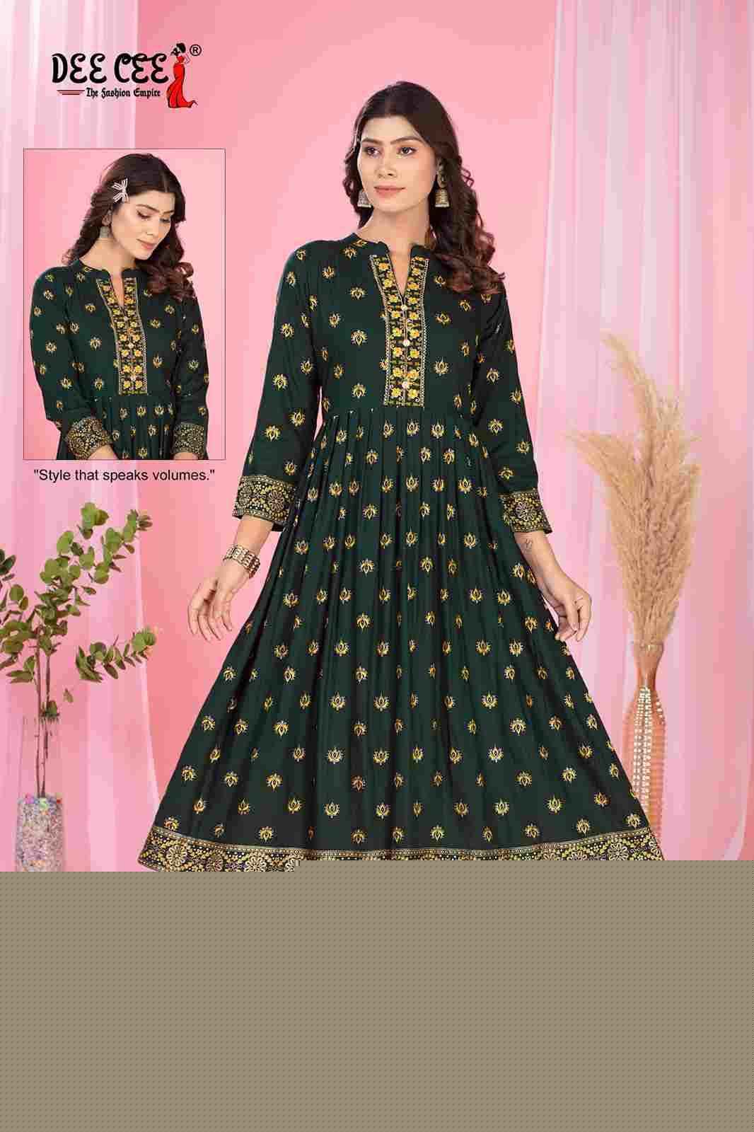 Amala By Dee Cee 101 To 106 Series Designer Stylish Fancy Colorful Beautiful Party Wear & Ethnic Wear Collection Rayon Print Kurtis At Wholesale Price