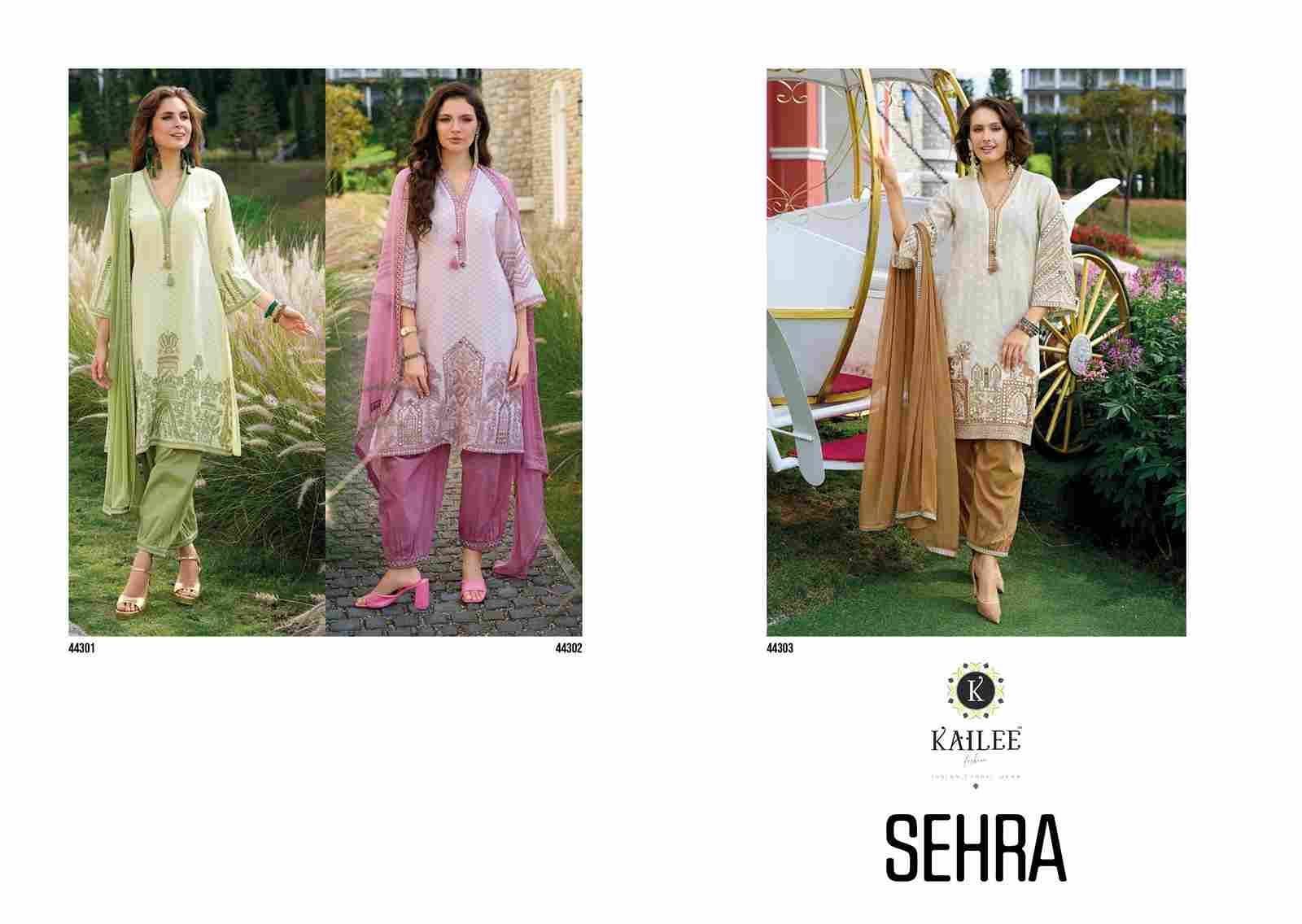Sehra By Kailee 44301 To 44303 Series Beautiful Festive Suits Colorful Stylish Fancy Casual Wear & Ethnic Wear Pure Cotton Dresses At Wholesale Price