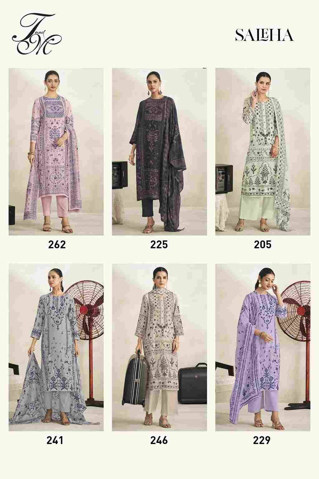 Saleha By T And M Designer Studio Beautiful Festive Suits Colorful Stylish Fancy Casual Wear & Ethnic Wear Pure Linen Dresses At Wholesale Price