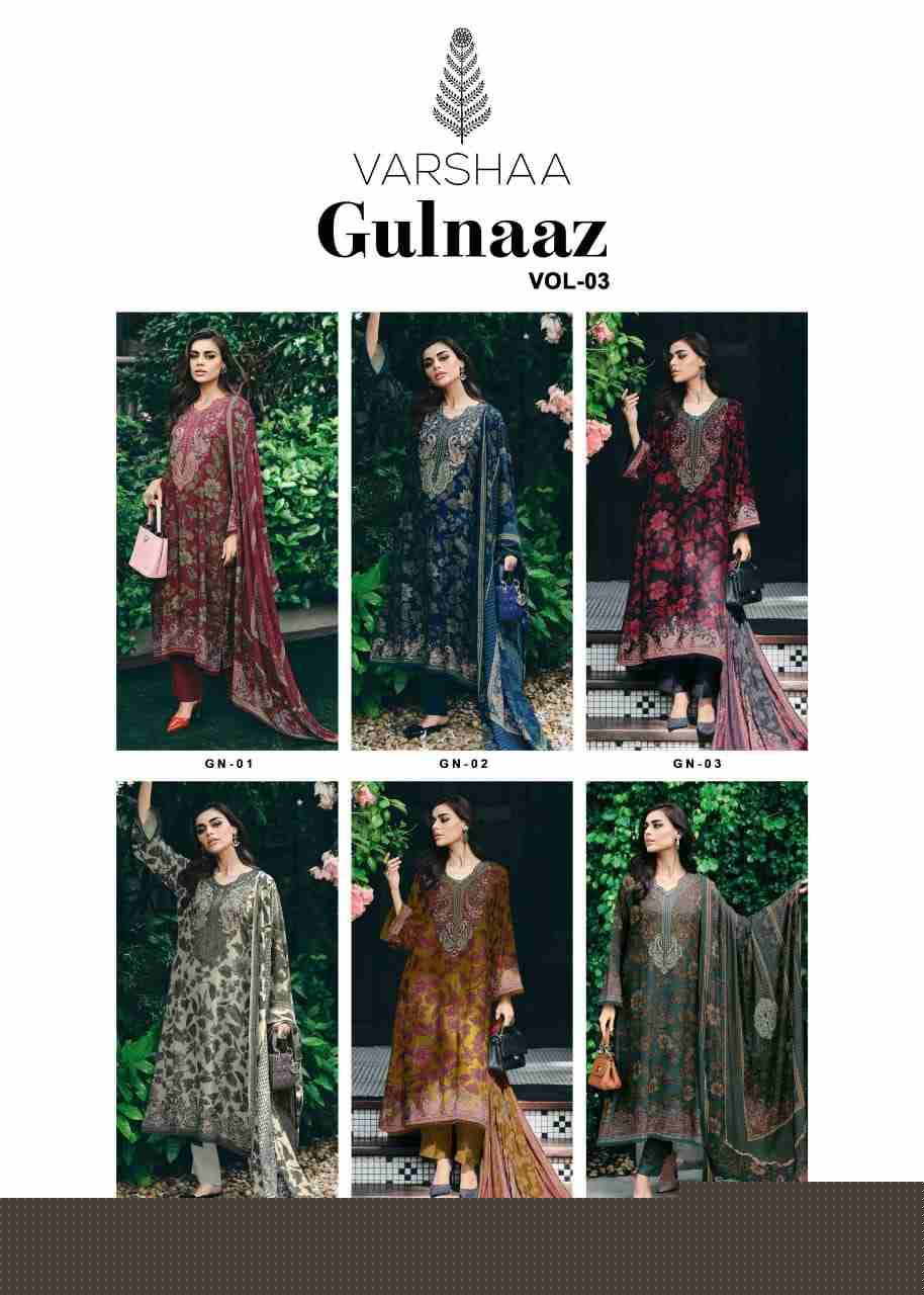Gulnaaz Vol-3 By Varshaa 01 To 06 Series Beautiful Festive Suits Colorful Stylish Fancy Casual Wear & Ethnic Wear Viscose Muslin Dresses At Wholesale Price