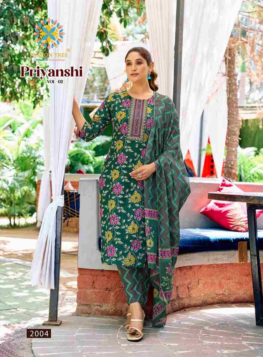 Priyanshi Vol-2 By Passion Tree 1001 To 1008 Series Beautiful Stylish Festive Suits Fancy Colorful Casual Wear & Ethnic Wear & Ready To Wear Cotton Dresses At Wholesale Price