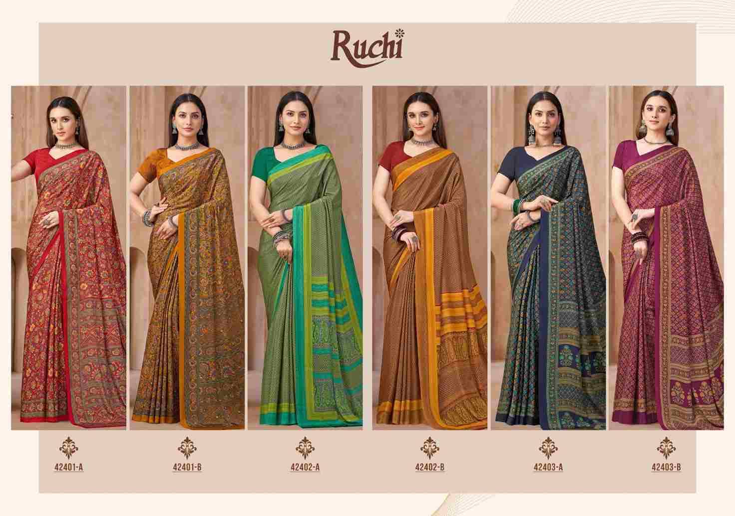 Vivanta Silk Vol-44 By Ruchi Sarees Indian Traditional Wear Collection Beautiful Stylish Fancy Colorful Party Wear & Occasional Wear Crepe Silk Sarees At Wholesale Price