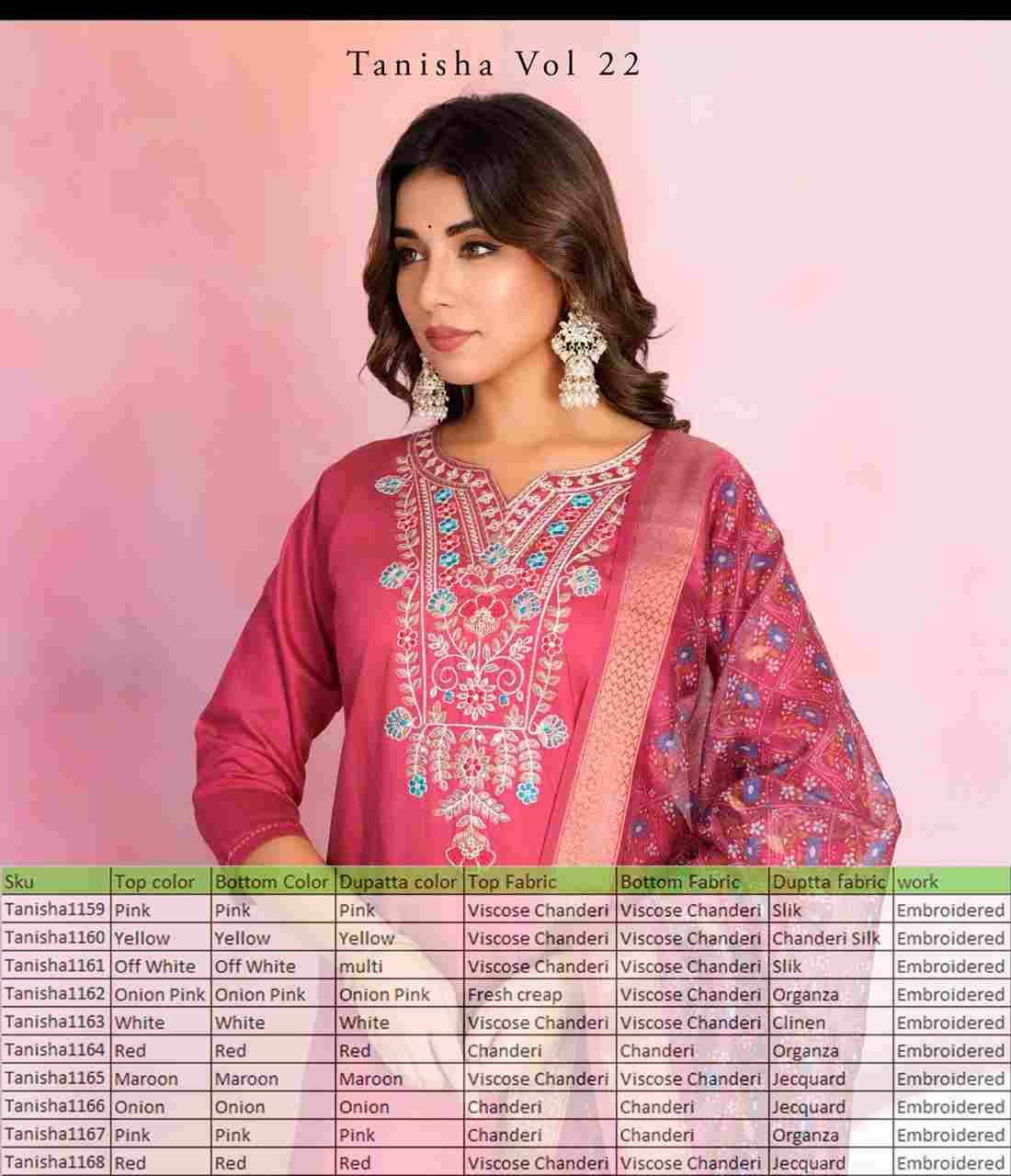 Tanisha Vol-22 By Fashid Wholesale 1159 To 1168 Series Beautiful Suits Colorful Stylish Fancy Casual Wear & Ethnic Wear Fancy Embroidered Work Dresses At Wholesale Price