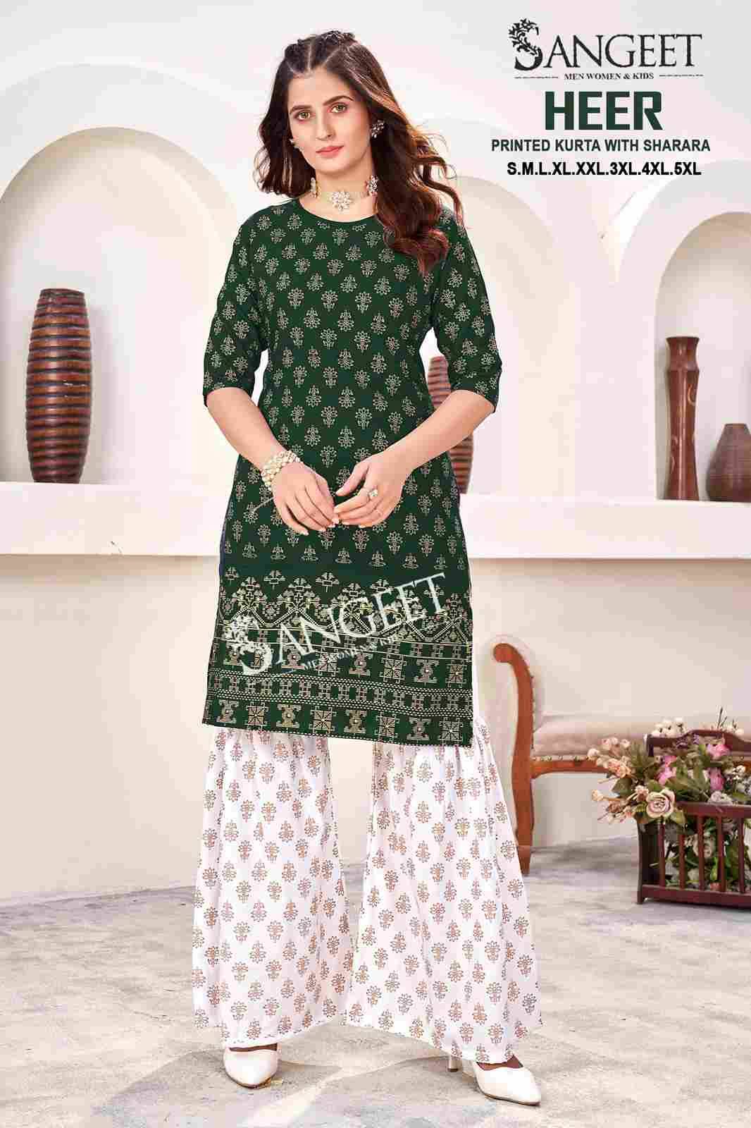 Heer By Sangeet 1001 To 1006 Series Designer Stylish Fancy Colorful Beautiful Party Wear & Ethnic Wear Collection Rayon Kurtis With Bottom At Wholesale Price