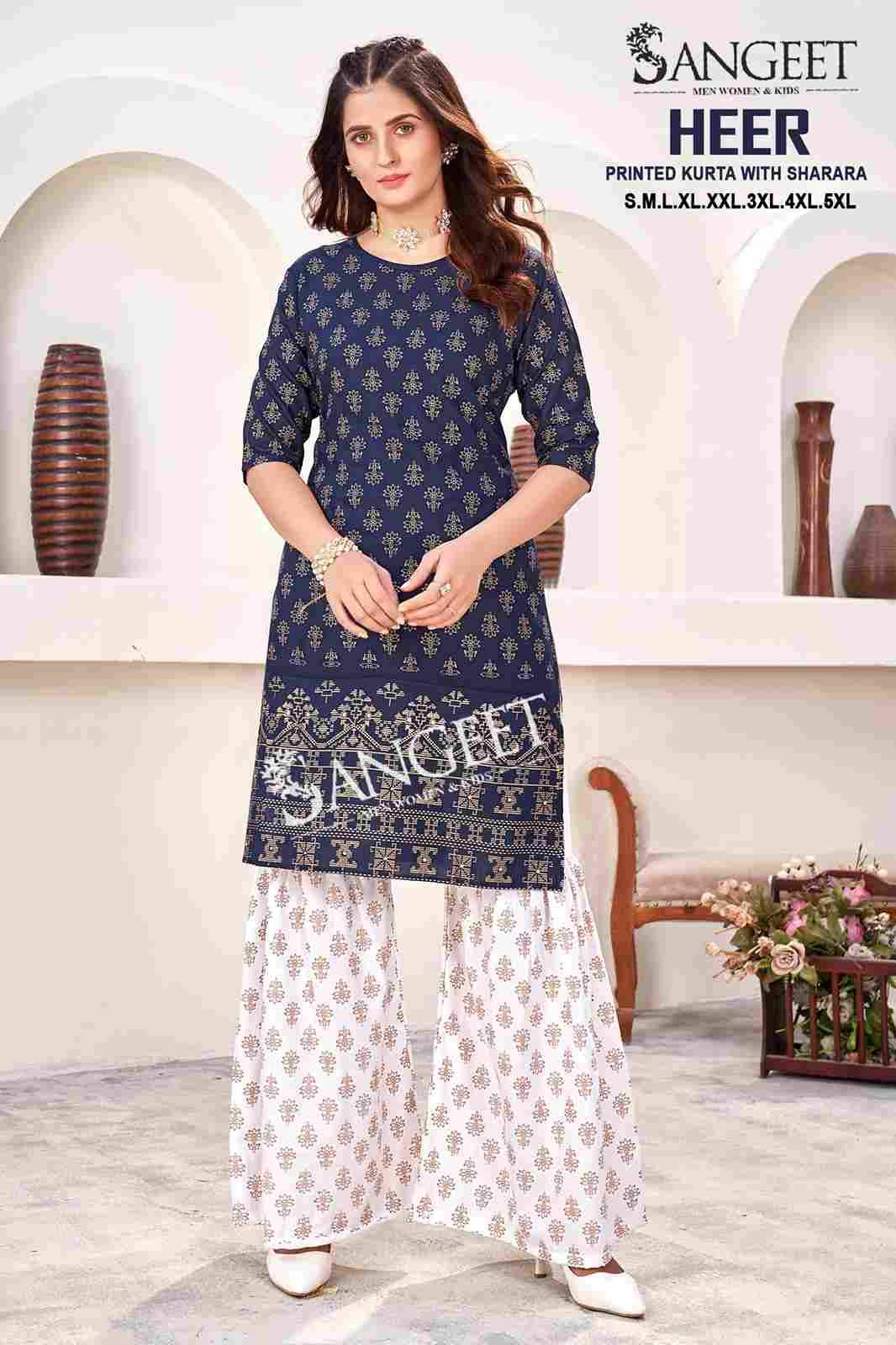 Heer By Sangeet 1001 To 1006 Series Designer Stylish Fancy Colorful Beautiful Party Wear & Ethnic Wear Collection Rayon Kurtis With Bottom At Wholesale Price