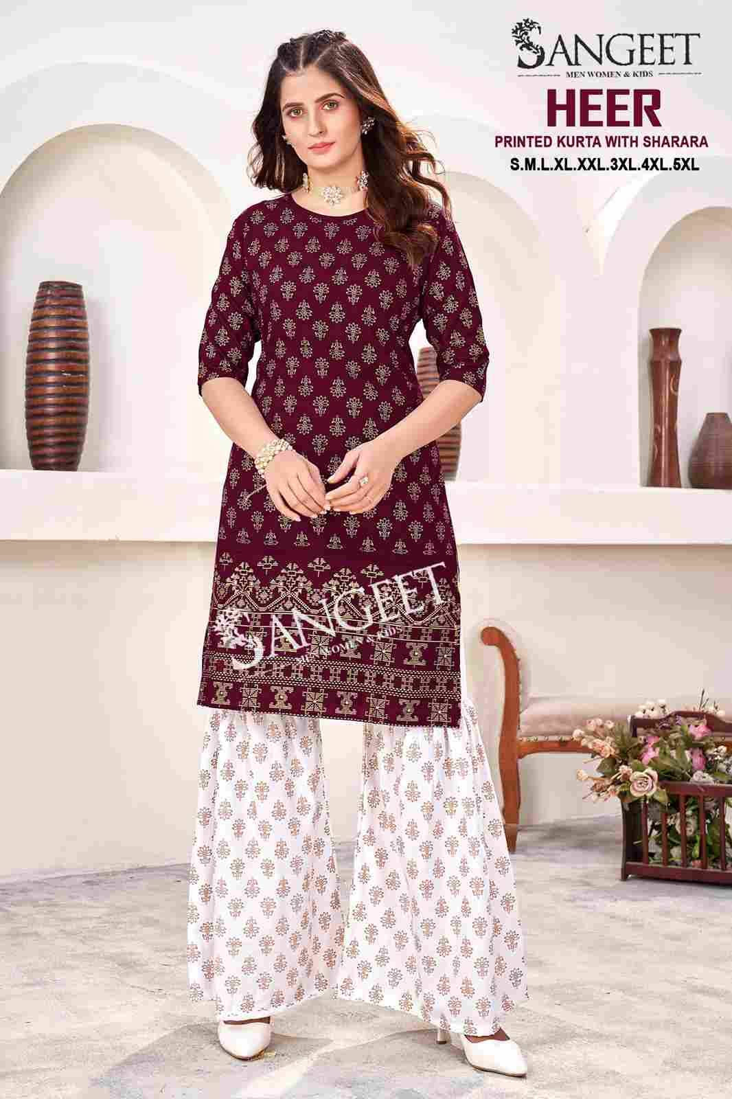 Heer By Sangeet 1001 To 1006 Series Designer Stylish Fancy Colorful Beautiful Party Wear & Ethnic Wear Collection Rayon Kurtis With Bottom At Wholesale Price
